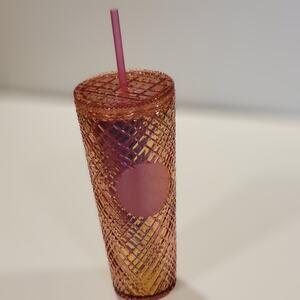 Starbucks 2021 Winter Holiday Jeweled Tumbler Cold Cup 24oz Rose Gold Christmas